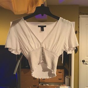 White cropped forever 21 top